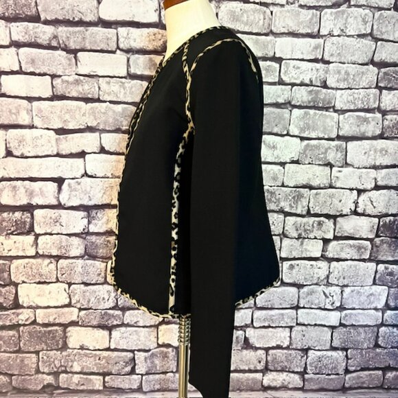 Evan Picone Black Label Black & Brown No Close Jacket Size 12 - Picture 4 of 9